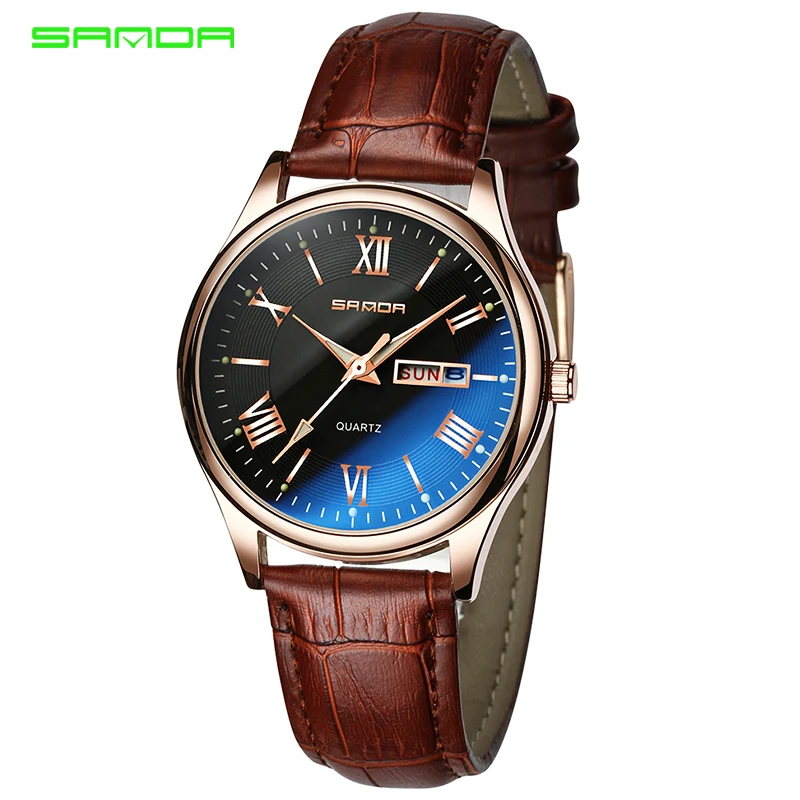 

SANDA Men's Watch Top Brands Luxury Men Leather Water-resistant Sports Quartz Watches Men's Business Watches Relogio Masculino