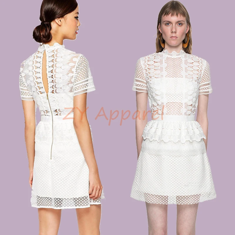 self portrait white mini dress