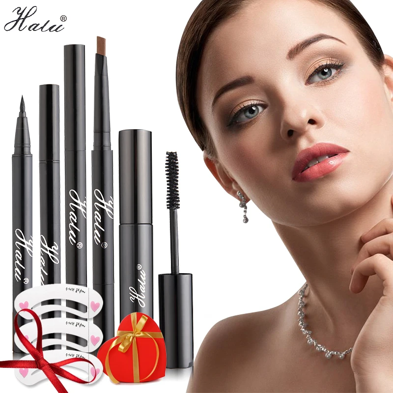 HaLu Eyebrow eyeliner pencil mascara makeup set kit ladies durable