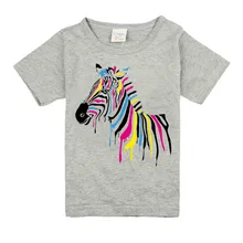 2017 Boys Short Sleeve T Shirts For Children Cute horse Girl T-shirt Cotton 1-15 Year Kids Clothing Baby Girls Tops Tees Clothes