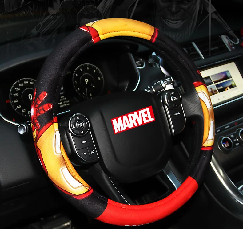Плюшевый чехол на руль Человека-паука, Железного человека, Капитана Америки, для автомобиля, игрушки, лучший подарок на день рождения автомобиля