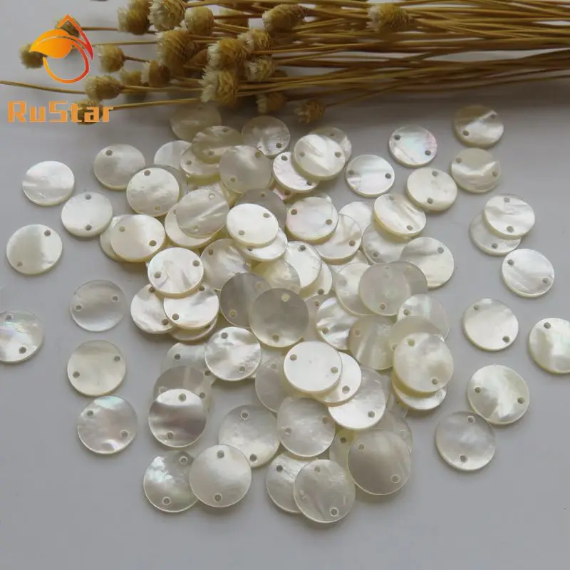 

100pcs/lot 12mm White Natural Round Disks Mother of Pearl shell for DIY Jewelry Round Slice MOP Pearl shell for Bracelet