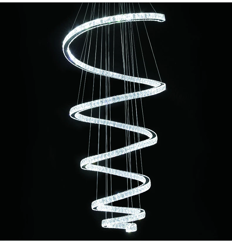 Youlaike роскошный светодиодный светильник люстра длинная лестница хрустальные лампы спиральный дизайн украшение дома Хрустальная подвеска блеск