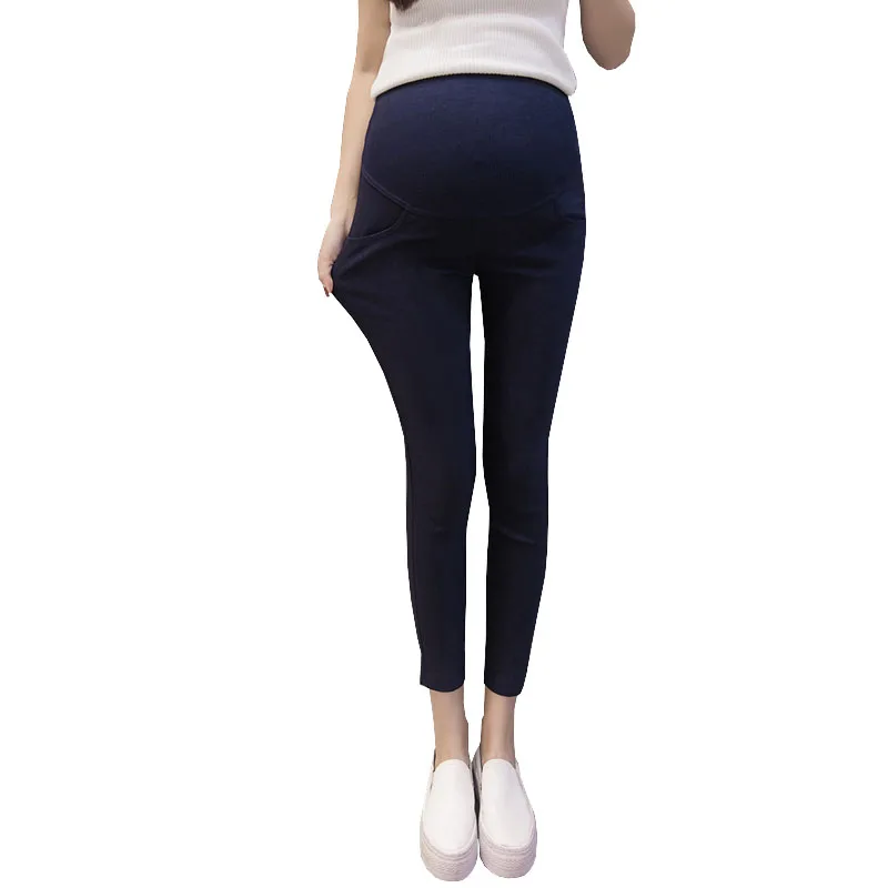 High Elastic Waist Ninth Pants For Pregnant Women Nursing Pants ...