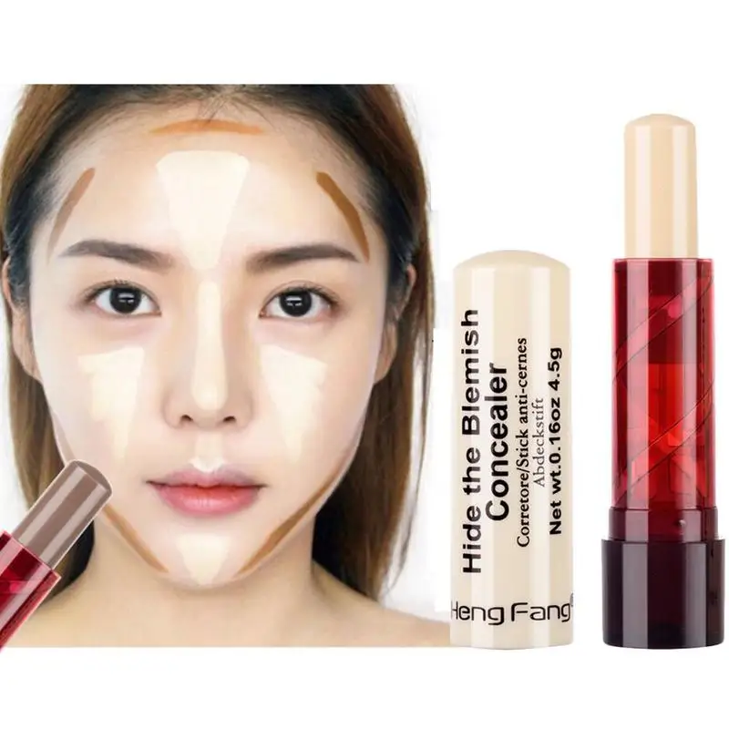 

New Maquiagem Base Make Up Foundation Hide Blemish Pores Face Highlighter Makeup Color Corrector Face Contour Concealer Stick