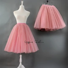 Quality 7 Layers 65cm Maxi Long Tulle font b Skirt b font Elegant Pleated Tutu font