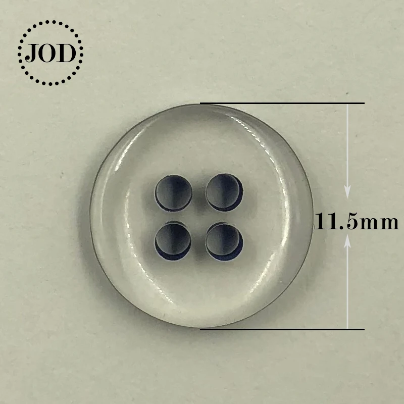 Размеры: 11,5 мм темно-синие прозрачные блестящие пуговицы из смолы для скрапбукинга, круглые, с четырьмя отверстиями