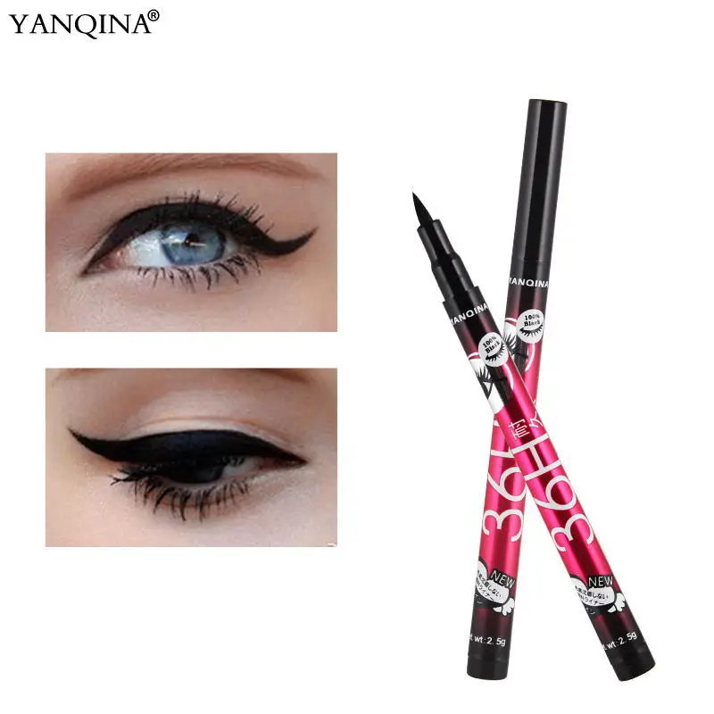 YANQINA 1 pcs الأسود محدد العيون السائل مقاوم للمياه قلم رصاص لا بالدوار العين اينر القلم مستحضرات التجميل العين ماكياج الجمال أساسيات طويلة الأم...