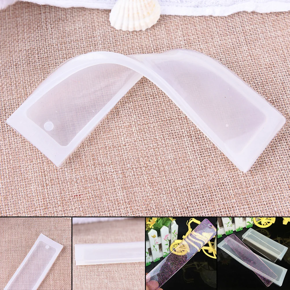 

1PCS Craft DIY Transparent UV Resin Liquid Silicone Mold Rectangle Bookmarks Resin Molds For DIY Pendant Charms Making Jewelry