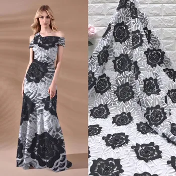 

Black French Net Lace Fabric 2019 Latest African Lace Fabric With Embroidery Mesh Tulle Lace Fabric High quality Nigerian Lace
