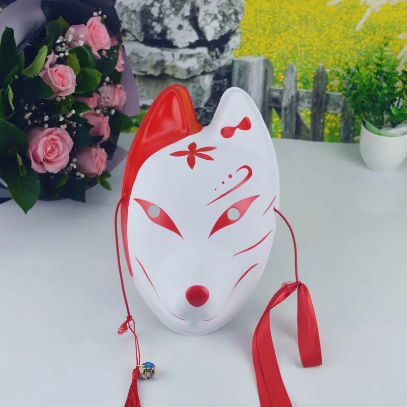 Японская Маска с изображением лисы ручной работы игрушки для вечеринки