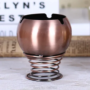 

Promotion Cheap Cigarette Metal Stainless steel Retro Color Spring Cup Holder Ashtray For Hotel KTV