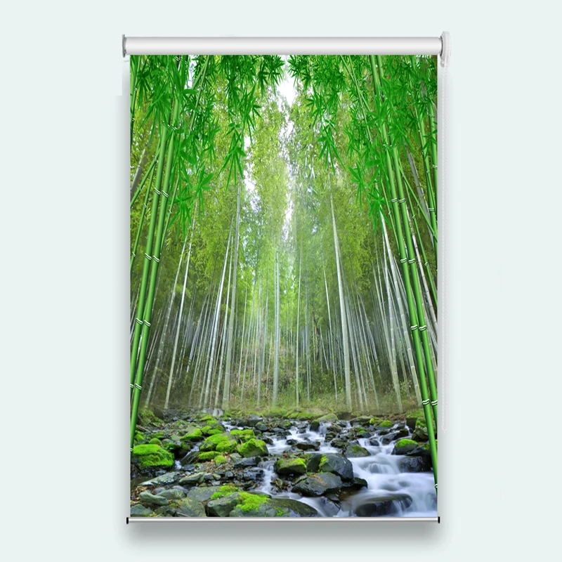 Bamboo forest water 3d Roller Blinds window living room bedroom half blackout Fashion beautiful Customized | Дом и сад