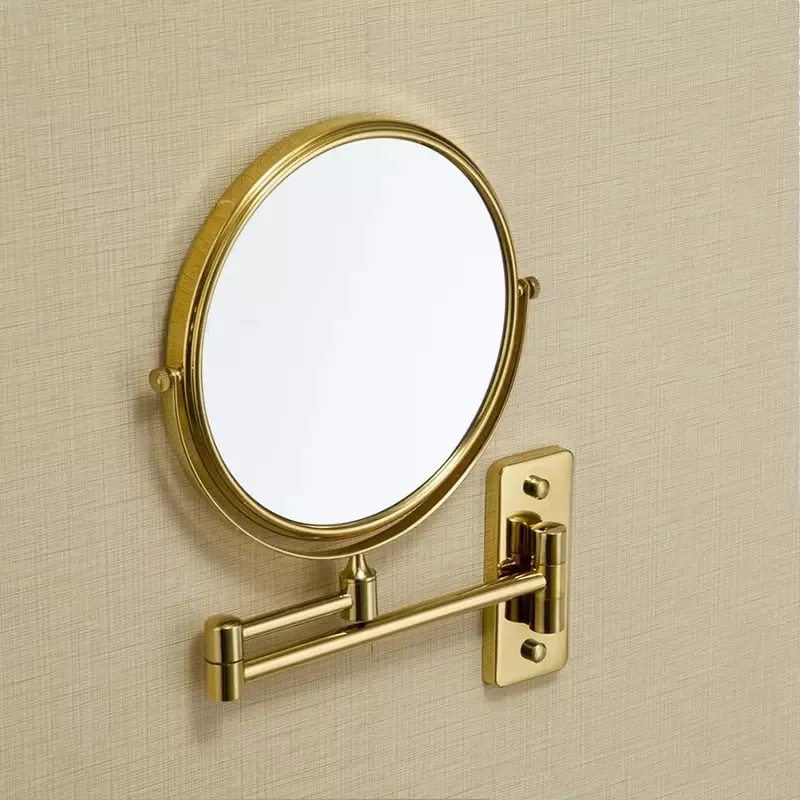 

Makeup Mirror Gold/Silver Brass Bathroom Mirrors 3 X Magnifying Mirror Folding Shave 8 Inches Wall Mount 360 Rotate Round Mirror