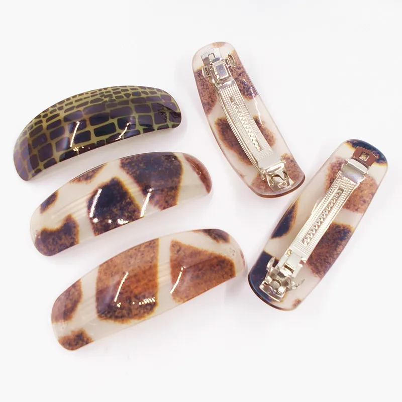 

Women Vintage Hair Accessorie Leopard Hair Clip Acid Stone Hairpin Grain Marble Geometric Hair Claw Women Hair Accessories