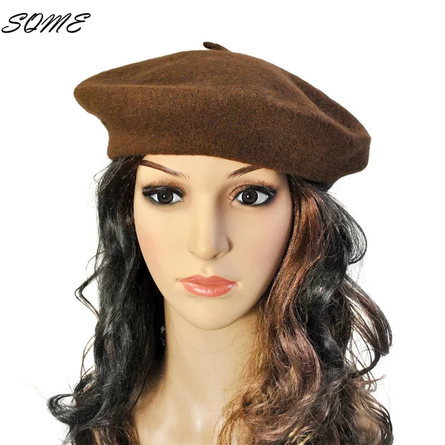 Female Cute England British Australian Wool Felt Beret Hat Women Lady