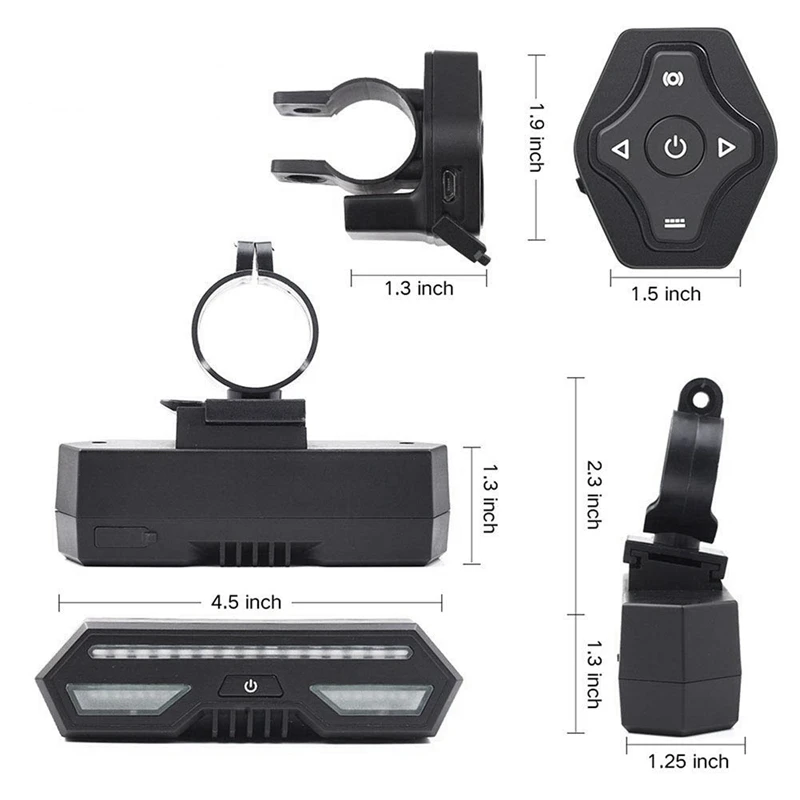 Велосипедный задний светильник с поворотниками, беспроводной Велосипедный задний светильник с дистанционным управлением, безопасный тормозной светильник s Предупреждение ющий светильник, 2200mAh USB