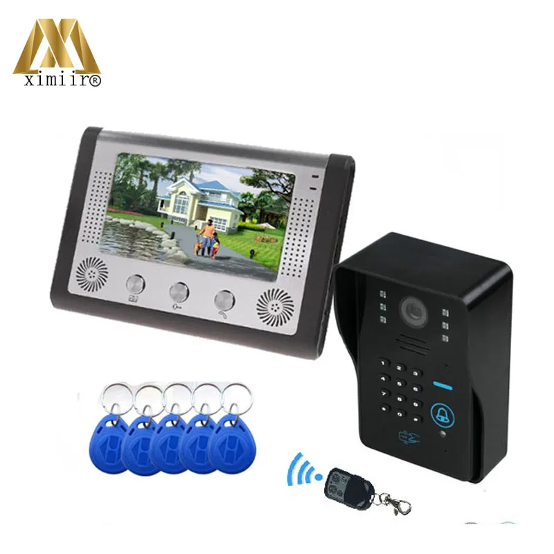 

Original one to one RFID card rearder remote contron video door phone intercom system 801MJIDS11 video door bell with IR camera