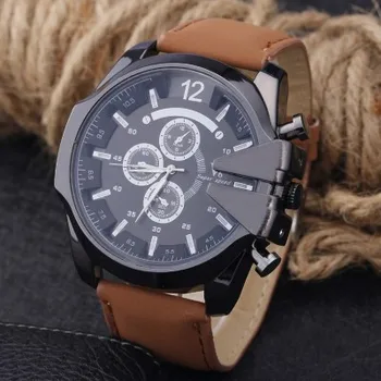 

Men's Fashion Sports Watch Business Large Dial Belt Quartz Designer Watch Luxury Business Quartz Clock Male Relogio Masculino