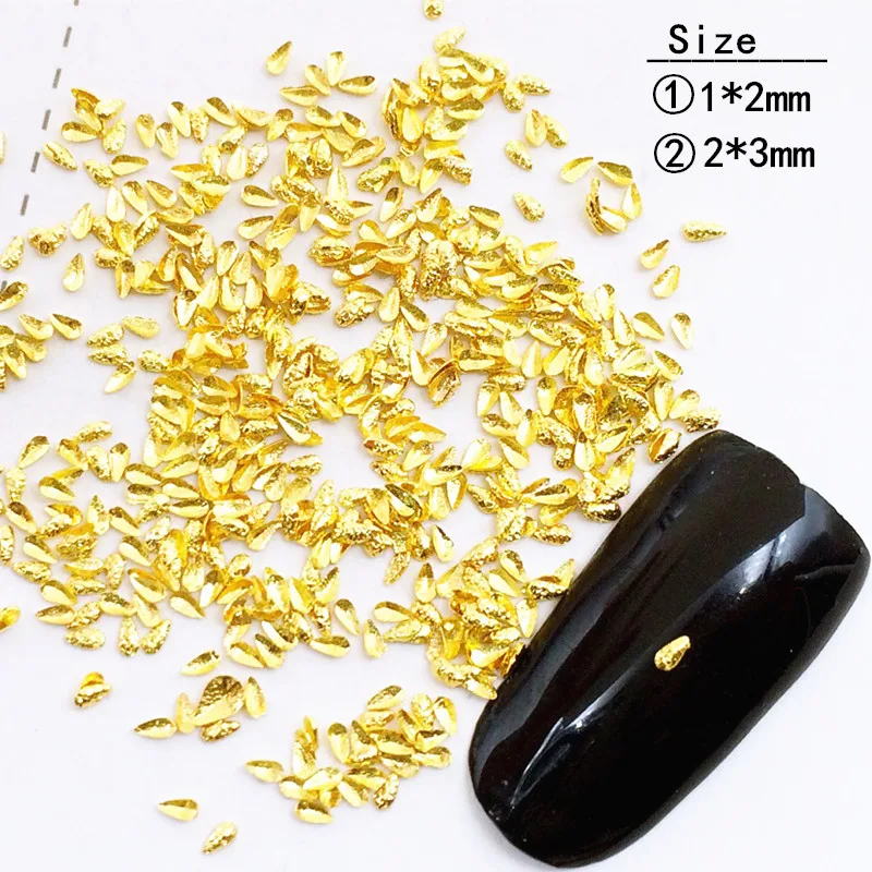 

500Pcs/Lot Gold Silver Mini Scrub Drop Studs Rivet Metal Alloy Nail Art Decorations 3D Nail Sticker/Deco for Manicure