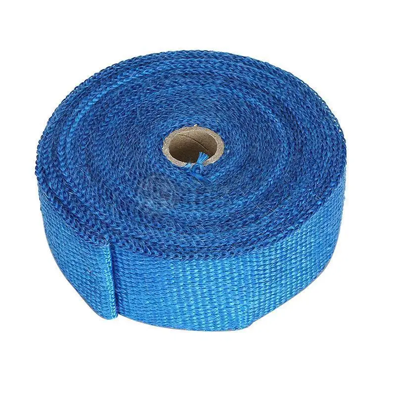 

NEW 5M Blue FIBERGLASS EXHAUST HEADER PIPE TAPE WRAP INSULATION CLOTH FIREPROOF