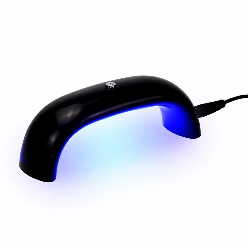9 Вт USB линия Мини светодиодный светильник для портативных ногтей сушилка форма радуги лампа для ногтей отверждение для УФ-гель для ногтей Сушилка инструмент для дизайна ногтей - Цвет: Черный