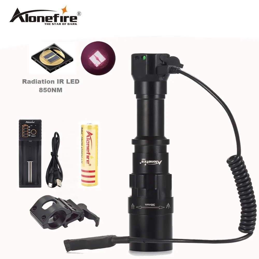 AloneFire X490 5 Вт 850нм ик фонарик lnfrared излучения ИК Светодиодная лампа (заполняющий