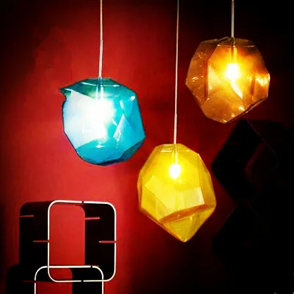 Stone Shape LED Pendant Lights Fixtures For Dinning Room Glass Lampshade Hanging Lamp Light Lampe Lamparas De Techo dar post modern led pendant lights fixtures crystal lampshade project lighting lamparas de techo lustre gold chrome hanging lamp
