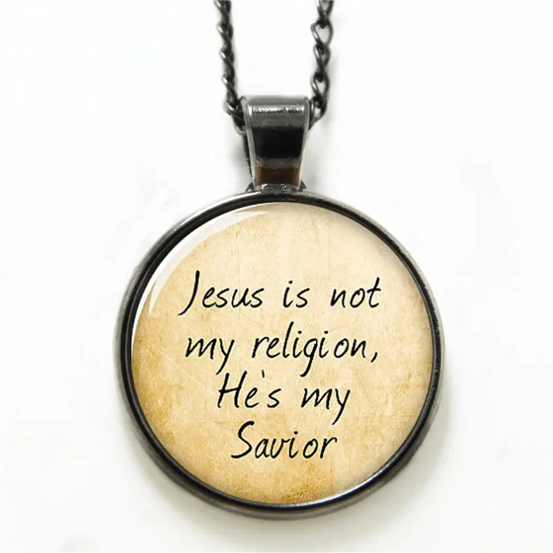 10 шт./лот ожерелье с Иисусом и надписью Jesus is not my религия он мой Спасителя печати