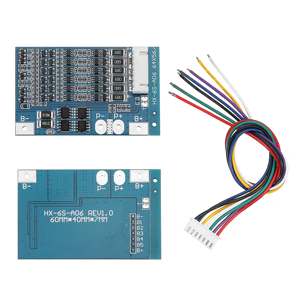 

6S 22.2V Li-ion 18650 Lithium Battery BMS Charger Protection Board With Balance Integrated Circuits