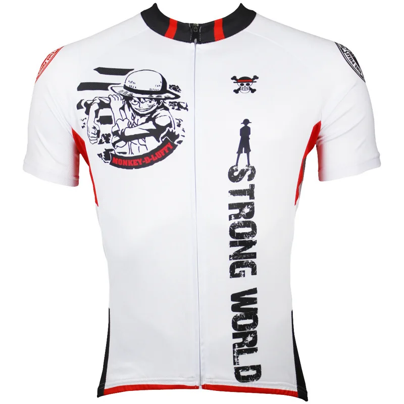 

One Piece Luffy Cycling Jerseys s-xxxl size white Short Sleeve Cycling Clothes for Mens