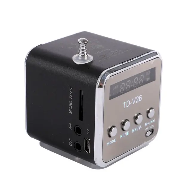 AIYIMA Portable Audio Speakers Micro USB Mini Stereo Speaker Music MP3 MP4 FM Radio TDV26 Radio FM Receiver With Digital LCD