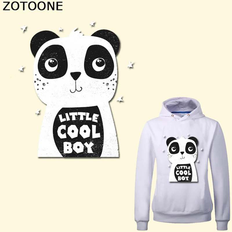 

ZOTOONE Cartoon Panda Patch Iron-On Transfers Diy Kids Clothes Decoration Heat Transfer Print for T-Shirt Dresses Stickers