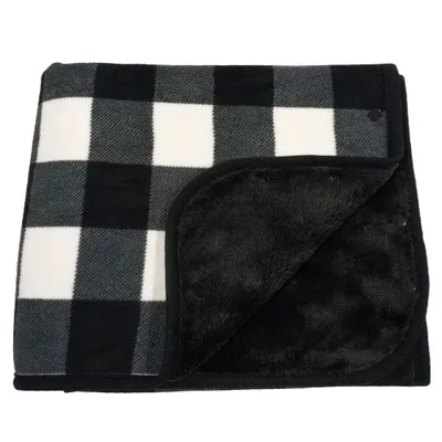 Многофункциональное домашнее одеяло, шаль большого размера, женские пончо и накидки, зимние толстые теплые накидки, Дамское Клетчатое одеяло с пуговицами, палантин - Цвет: Black White Plaid