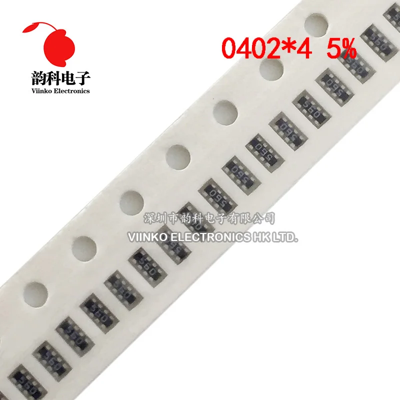 

100pcs 0402*4 8P4R 2*4P SMD Network Resistor array 180K 200K 220K 240K 270K 300K 330K 360K 390K 430K 470K 510K 560K 620K ohm