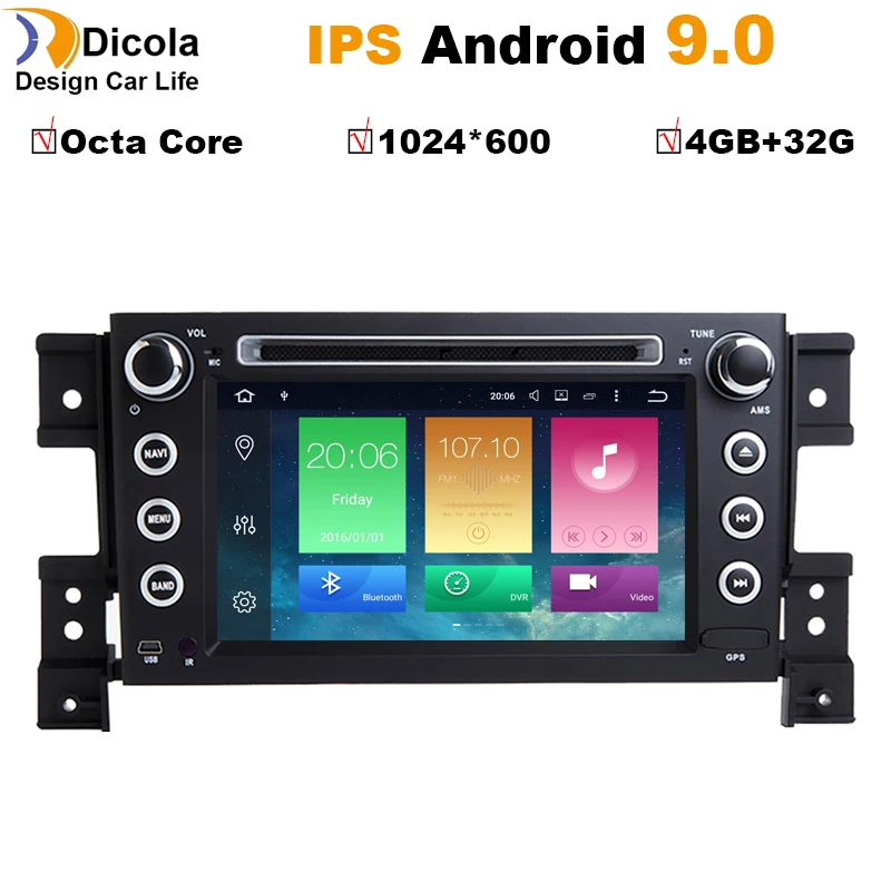 

Autoradio For SUZUKI/Grand Vitara Car Multimedia player Android 9 2 Din DVD player GPS Octa Core RAM 4GB ROM 32GB FM Radio