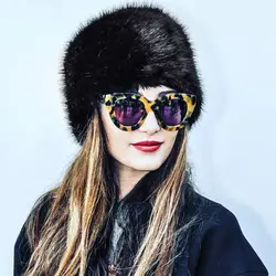 Шерстяные вязаные 2018 женские зимние шапки Gorro искусственного меха кролика Шапки для Для женщин теплые роскошные Skullies Российской шапочка