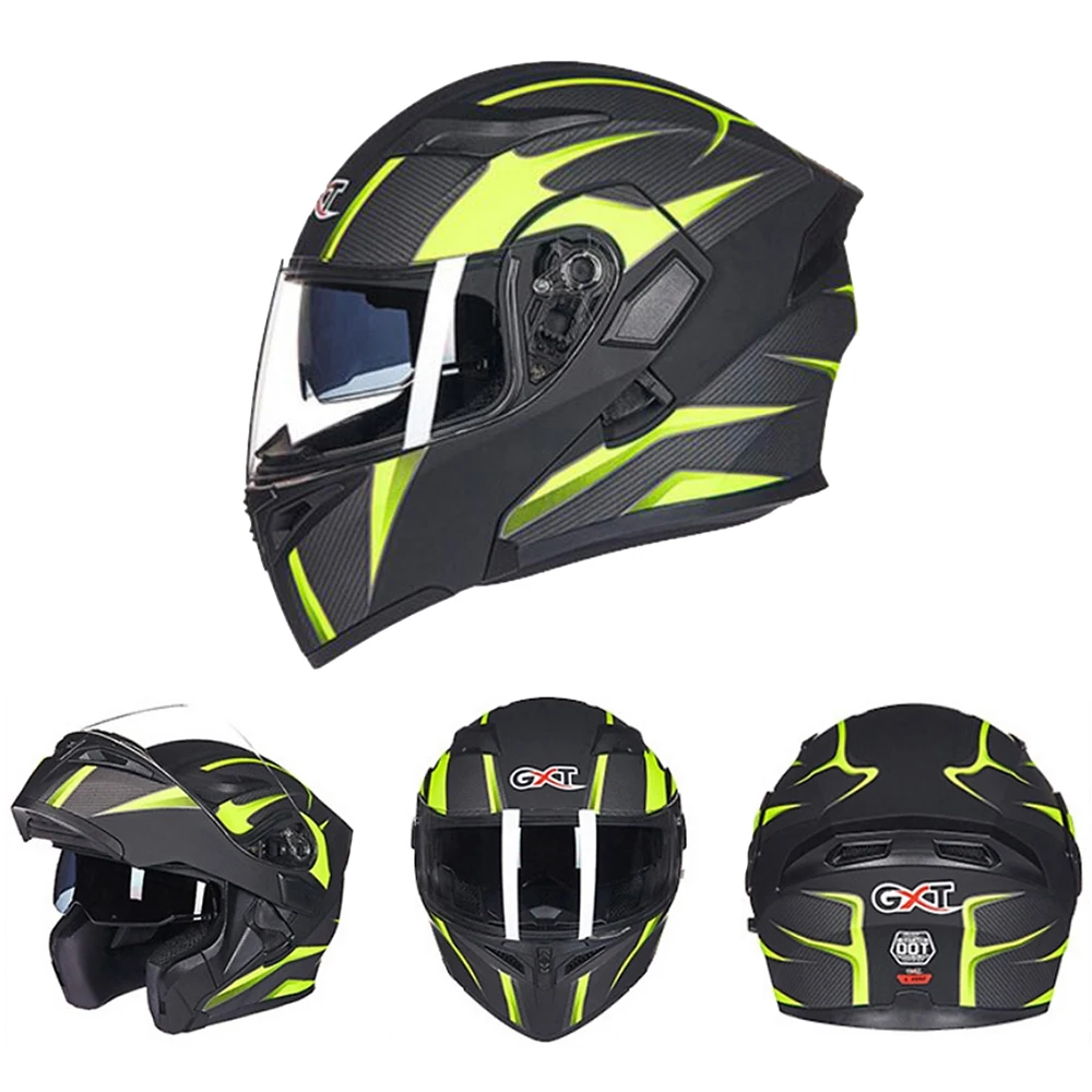 GXT мотоциклетный шлем флип-ап мотокросса шлемы мужские Полное Лицо мото шлемы мотоцикл Capacete Casco мото с двойным объективом