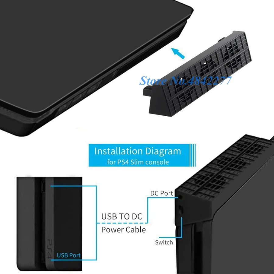 PS 4 Slim USB кулер вентилятор охлаждения с внешними 5 Вентилятор PS4 аксессуары турбо Контроль температуры для SONY Playstation 4 консоли