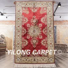 YILONG 3'x5' ковер тавризский шелковый красный ручной работы изысканный vantage турецкие шелковые коврики(LH847B3x5