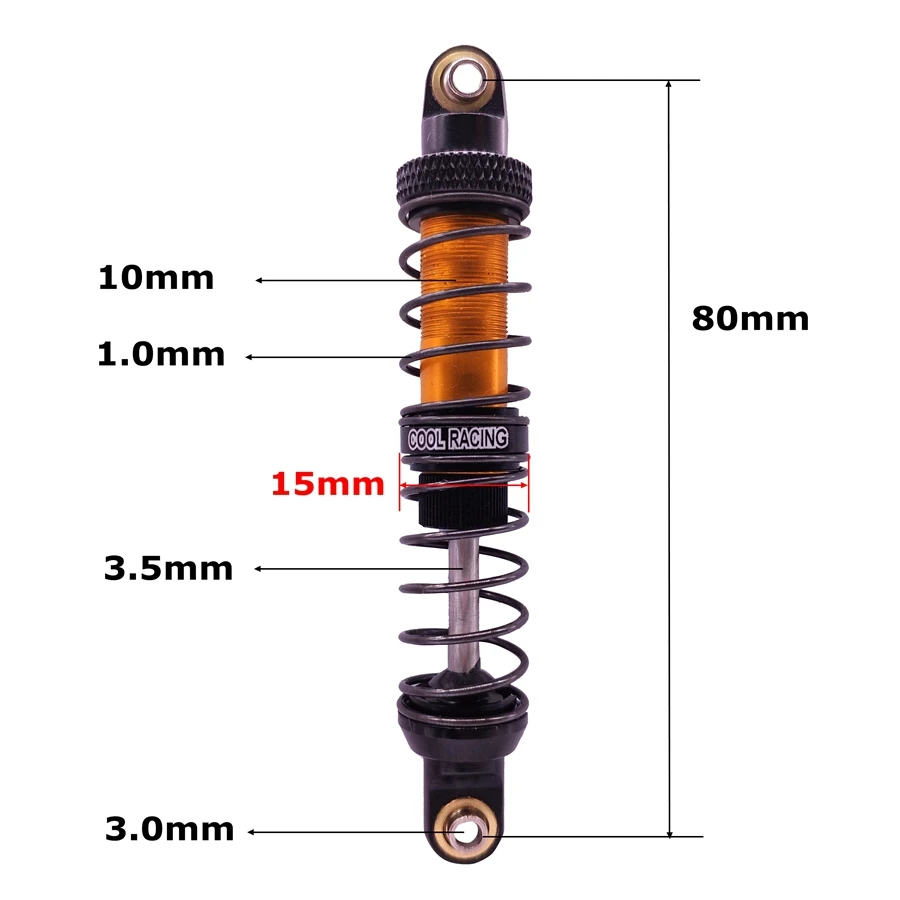 4 шт. Рок Гусеничный металлический амортизатор масляной Подвески 70 мм 80 мм 90 мм 100 мм 110 мм 120 мм для SCX10 D90 WRAITH TRX-4 90046 RC автомобилей