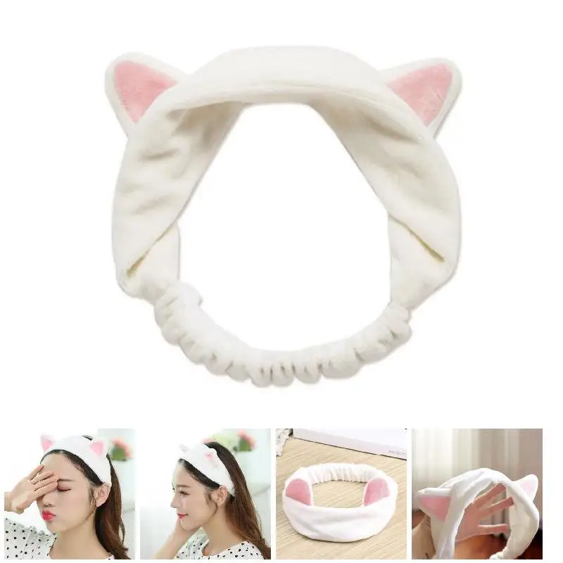 

Hot Sale Women Elastic Velvet Headband Adorable Cats Ear Hair Band Makeup Cosmetic Tool MSJ99