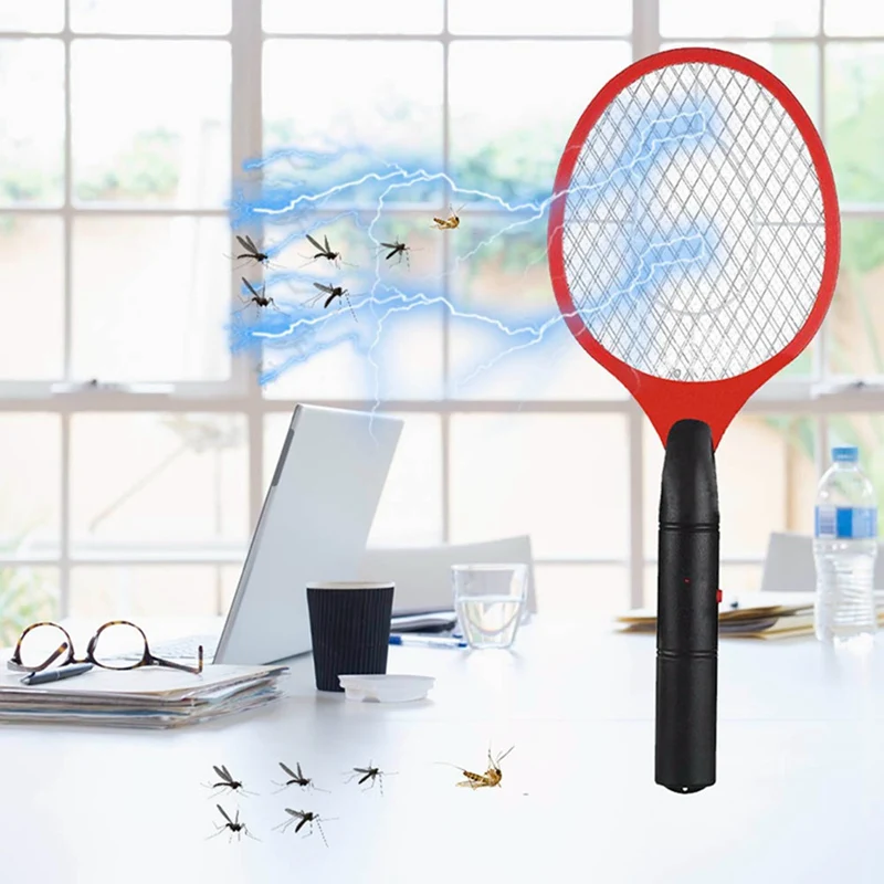 2 батарейки АА на батарейках Лапа-ракетка электрическая ловушка для комаров насекомых дома садовый вредитель ошибка мухи комары электронная мухобойка убийца