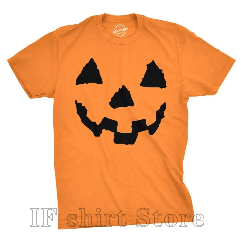 Pumpkin T Shirt Mens Halloween Tee Costume Ideas Spooky Shirts Face Clothes | Мужская одежда