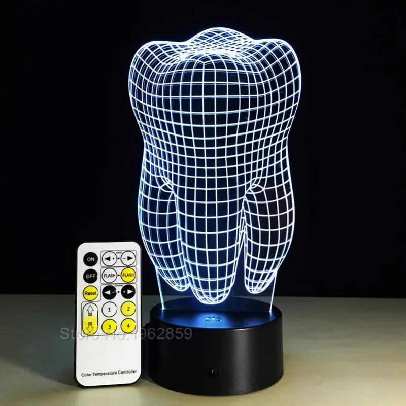 Светодиодная 3d лампа для зубов цветной градиентный светильник