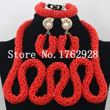 Уникальный набор ювелирных изделий, Африка Нигерия ожерелье браслет серьги свадебные комплекты ювелирных изделий, для невесты