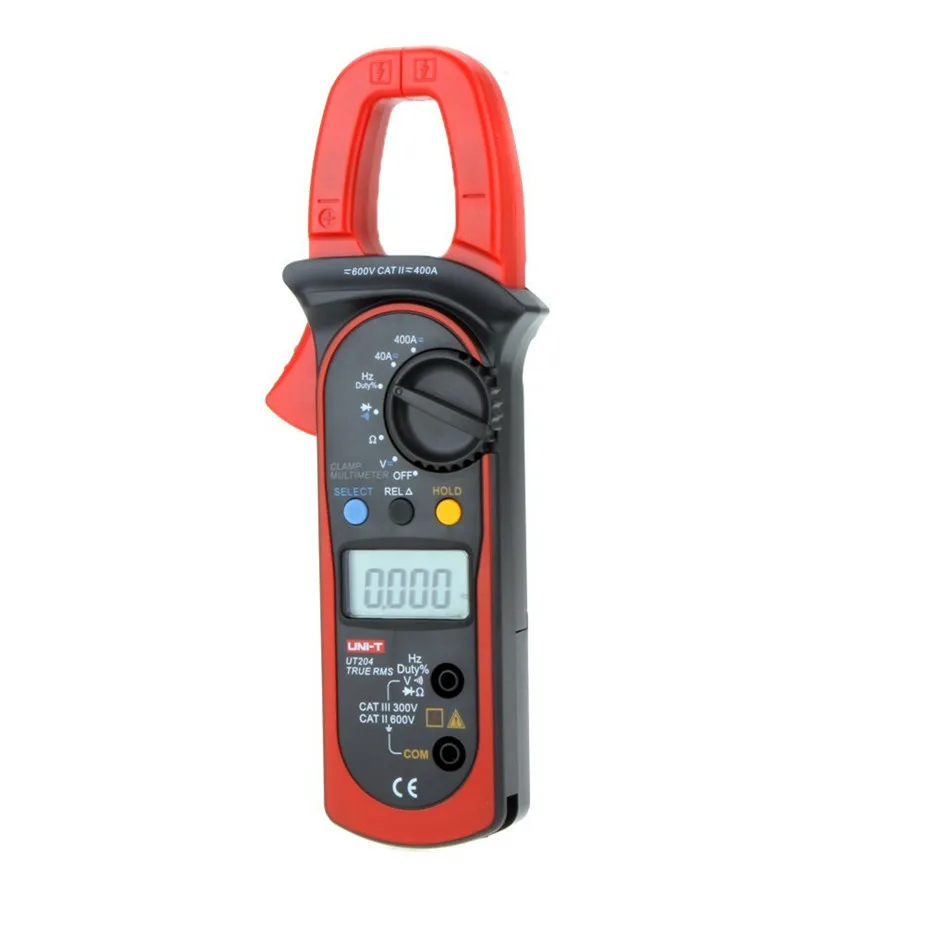 

UNI-T UT204 True RMS Auto Range Digital Clamp Meters AC/DC Voltage Current Resistance Frequency Multimeter