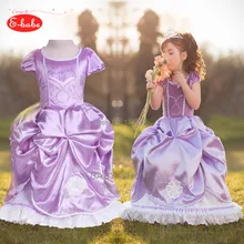 E-babe/ ; платья-пачки без рукавов с подтяжками; детские осенние вечерние платья принцессы фиолетового цвета с цветочным принтом;