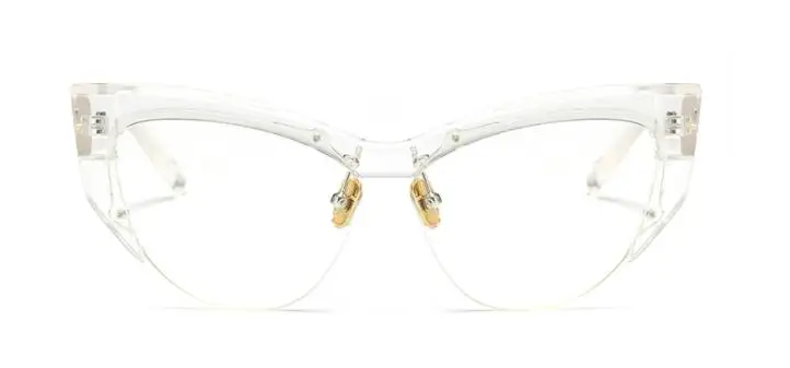 CCSPACE женские очки кошачий глаз оправа для мужчин и женщин без оправы с Т-образными заклепками брендовые дизайнерские оптические очки модные очки 45108