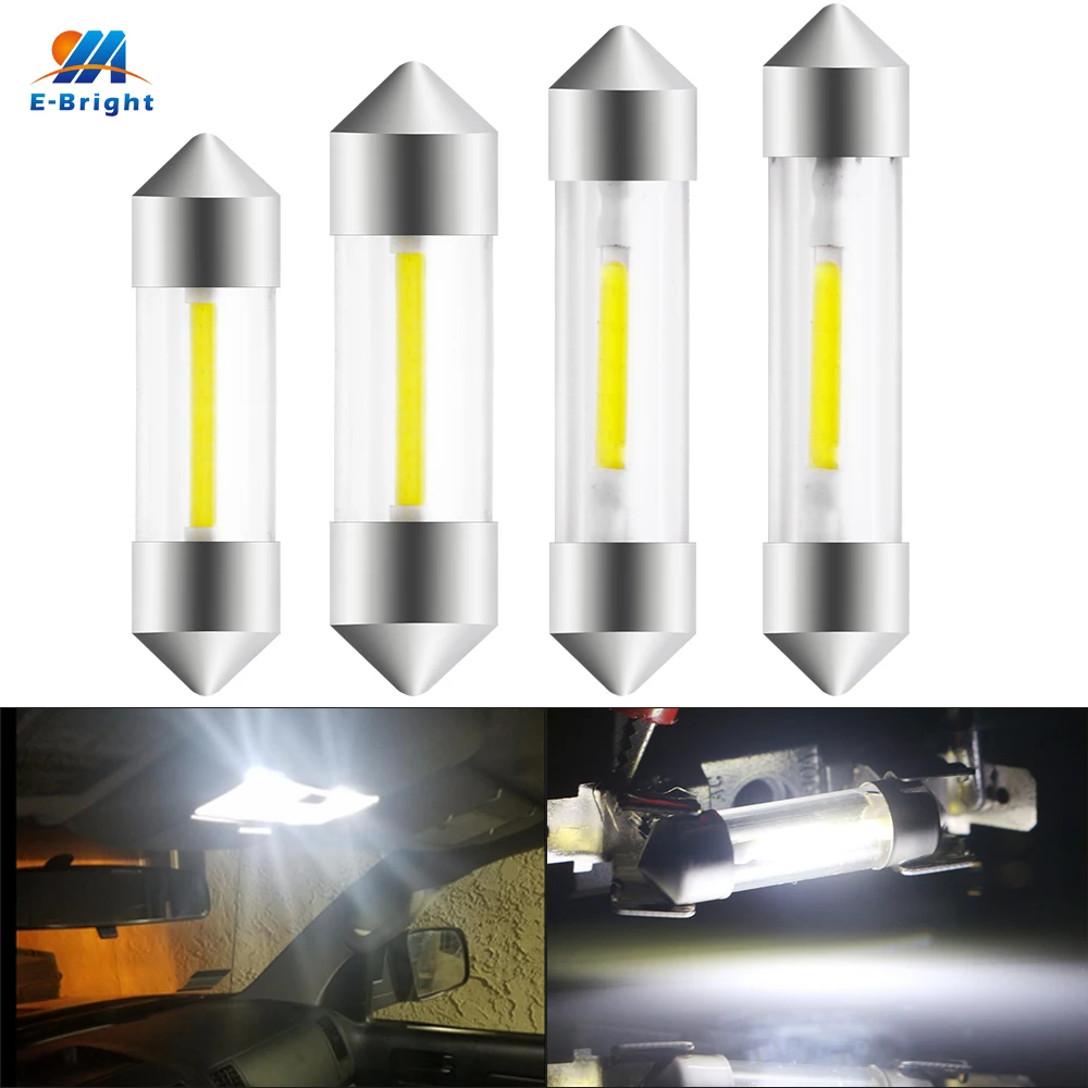 YM E-Bright 4 шт. COB светодиодный светильник C5W 31 мм 36 39 41 для салона автомобиля